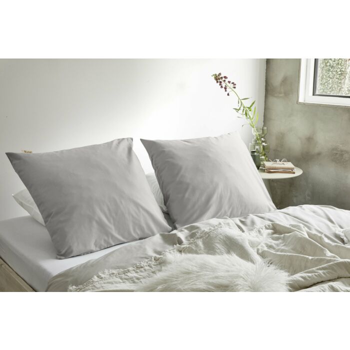 Crispy Cotton kussensloop 80x80cm grijs (2 stuks)