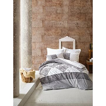 Bohem 2-persoons dekbedovertrekset 200x220cm katoen renforcé alope grijs