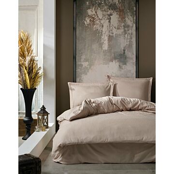 Elegant Stripe 2-persoons dekbedovertrekset 200x220cm satijn beige