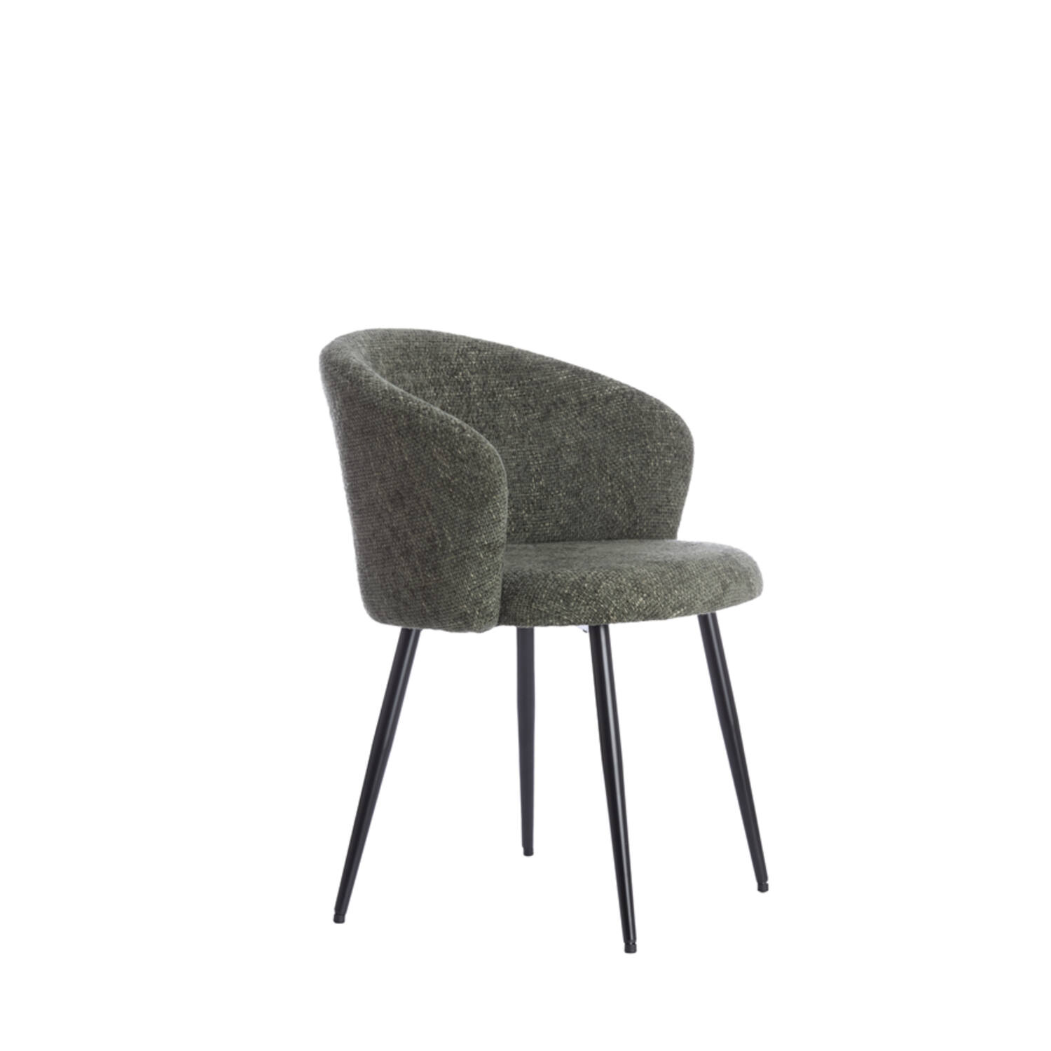 RADAJA eetkamerstoel 58x58x78cm donker groen met zwart poten