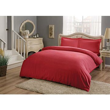 Basic saten 2-persoons dekbedovertrekset 200x220cm rood