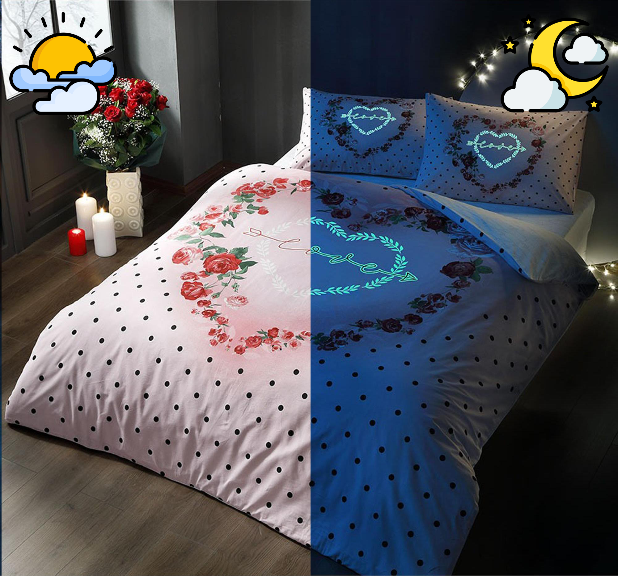 Lover ranforce 2-persoons dekbedovertrekset 200x220cm roze