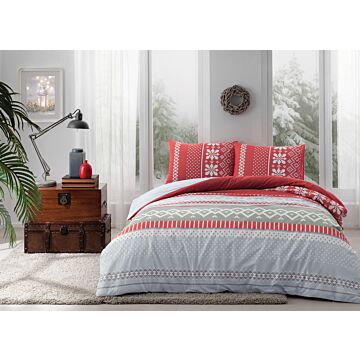 Merry ranforce 2-persoons dekbedovertrekset 200x220cm rood