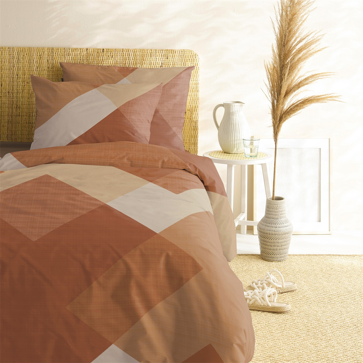 Cinderella Rexa 1-persoons dekbedovertrekset 140x220cm katoen terra