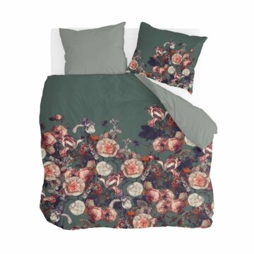 Flower Bomb dekbedovertrek 240x220cm groen