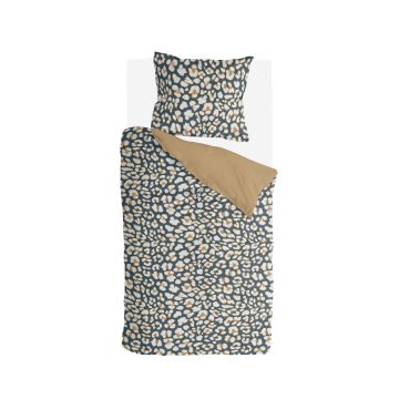 Lazy Leopard dekbedovertrek 135x200cm okergeel