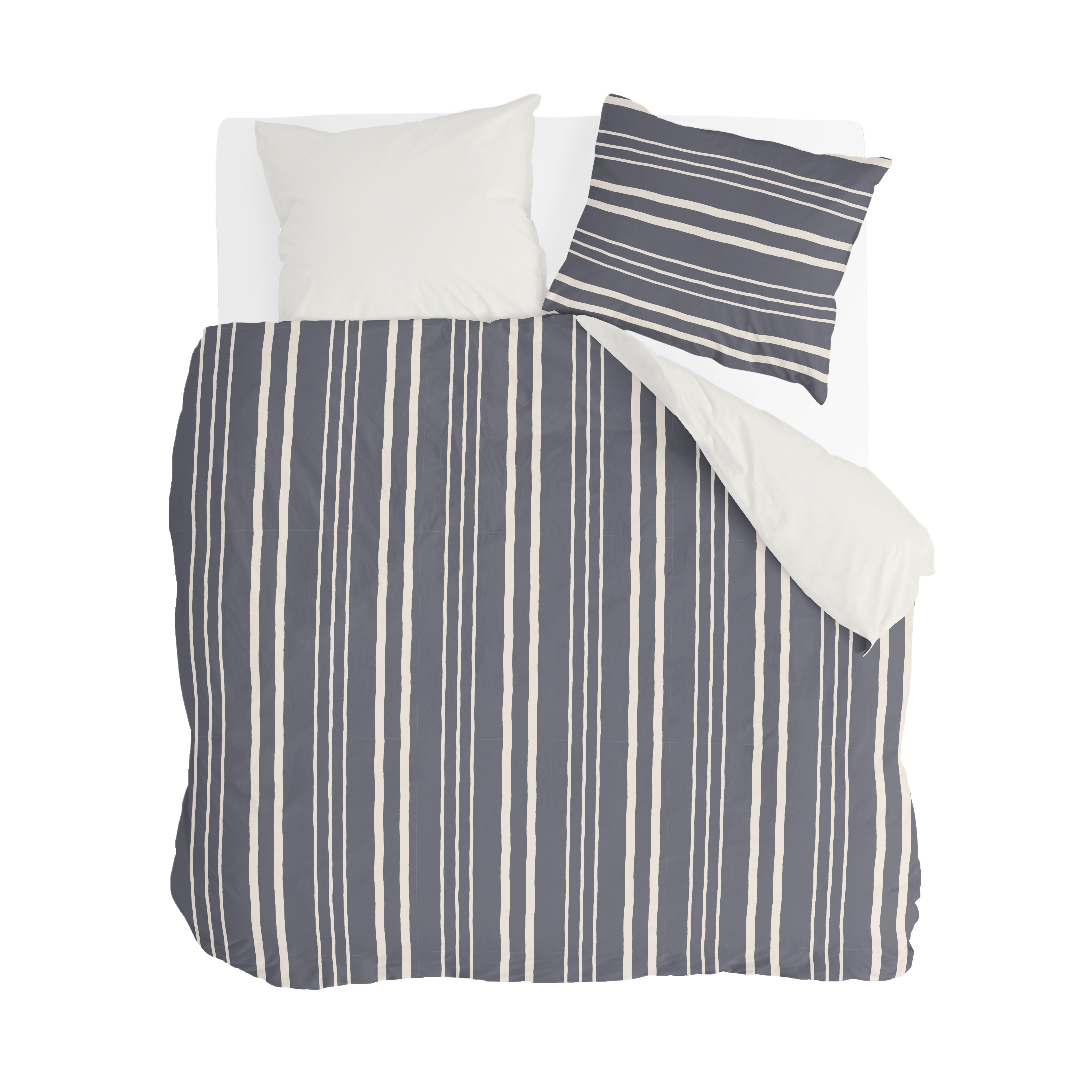 Steady Stripes dekbedovertrek 240x220cm blauw