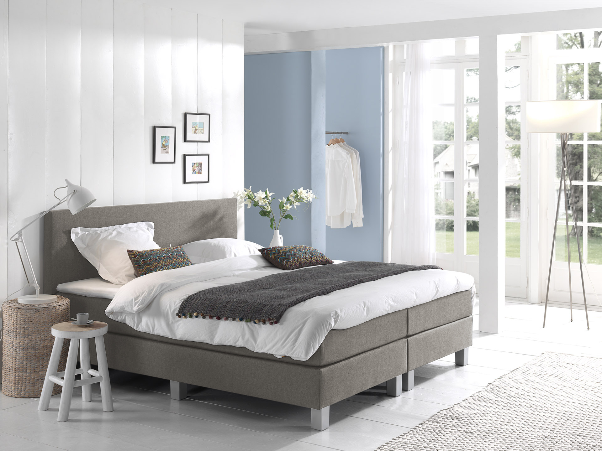 Comfort 2.0 vlakke boxspring 120x210cm beige