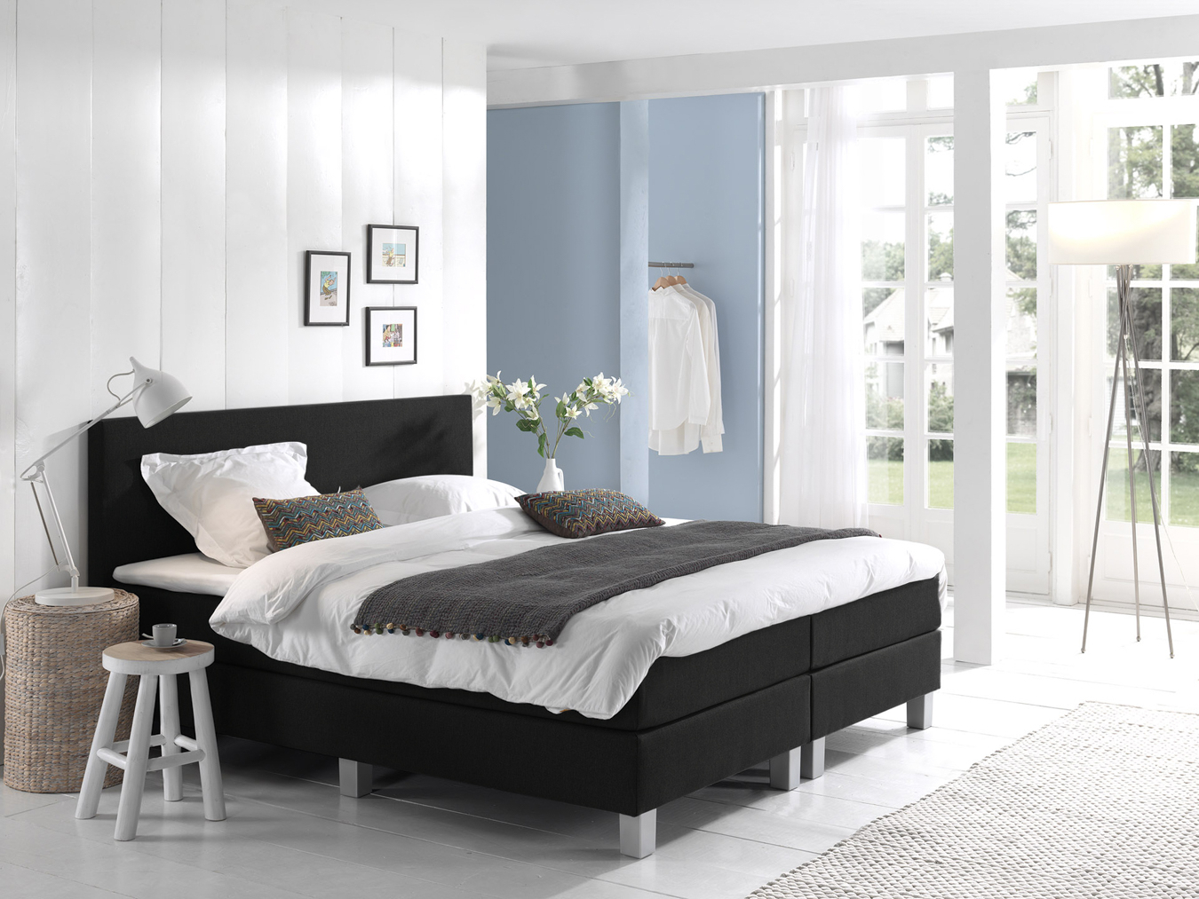 Comfort 2.0 vlakke boxspring 80x200cm zwart