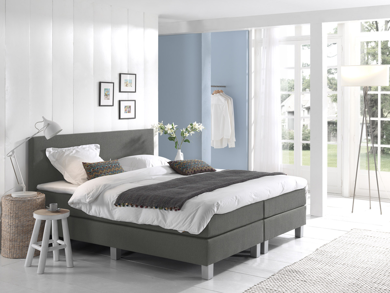 Comfort 2.0 vlakke boxspring 200x210cm grijs