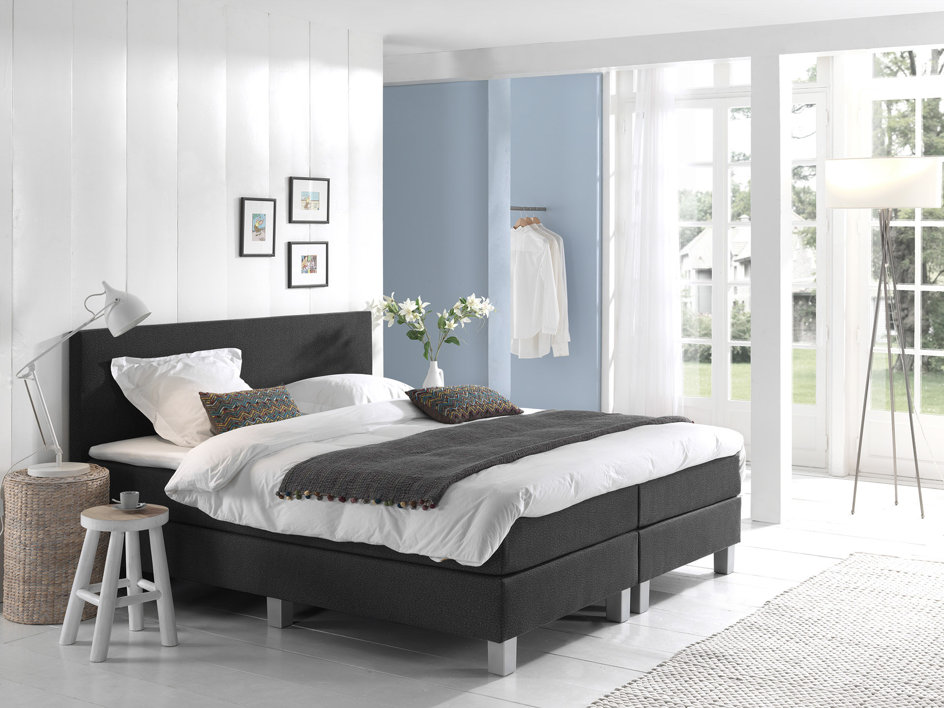 Comfort 2.0 vlakke boxspring 80x220cm leather look