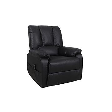 Osra Electrische Relaxfauteuil met Lift – Kunstleer – Zwart