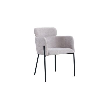 Naela Eetkamerstoel met Armleuning – Stof – Beige