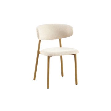 Cova Houten Eetkamerstoel – Stof – Beige