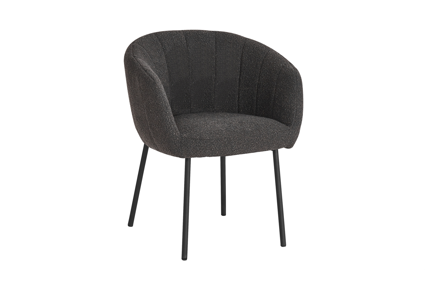 Sevra Eetkamerstoel met Armleuning – Bouclé – Grijs