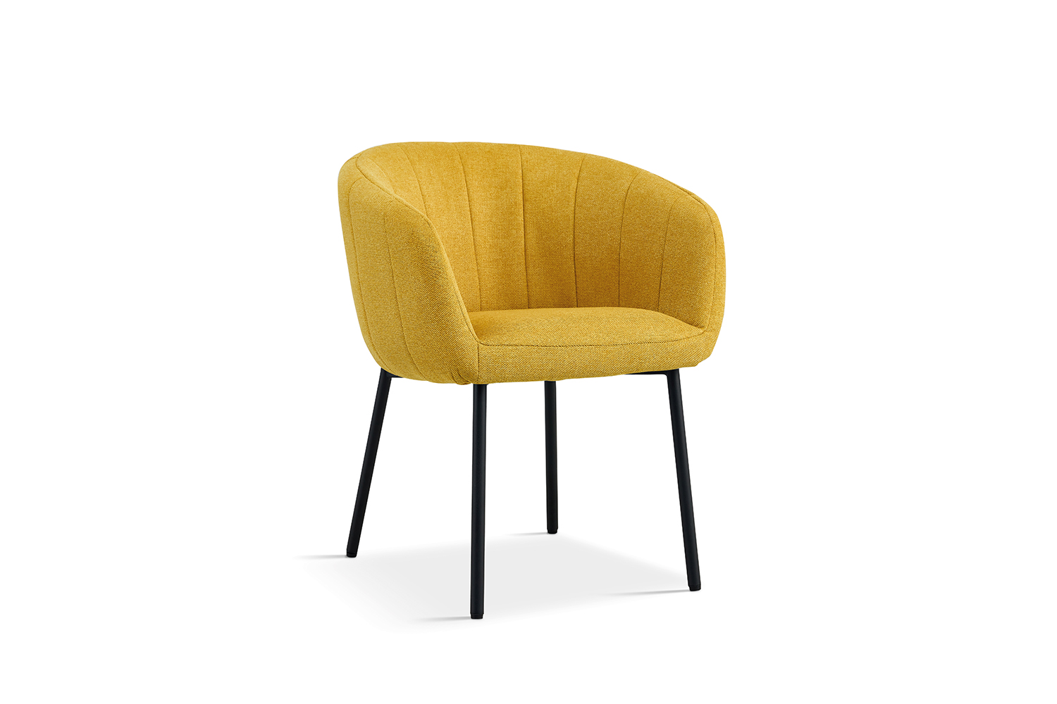 Sevra Eetkamerstoel met Armleuning – Stof – Geel