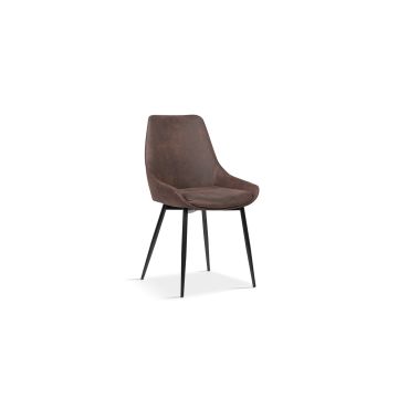 Miren Eetkamerstoel – Kunstleer (microvezel) – Bruin