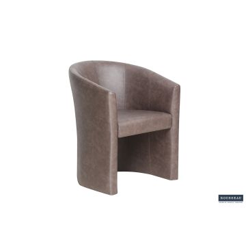 Charu Kuipstoel – Vintage Kunstleer – Donkerbruin