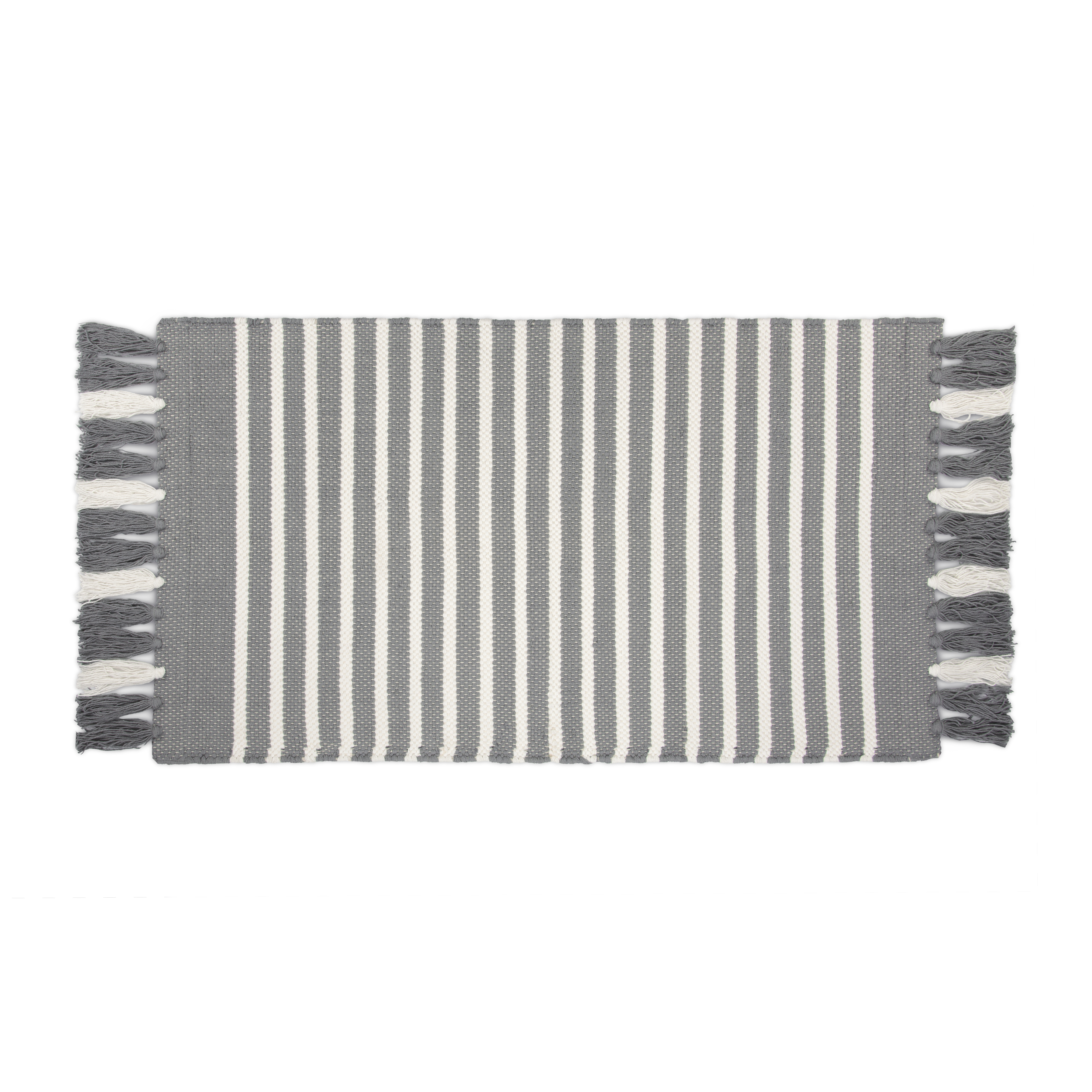 Stripes & Structure badmat 60x100cm antraciet/wit