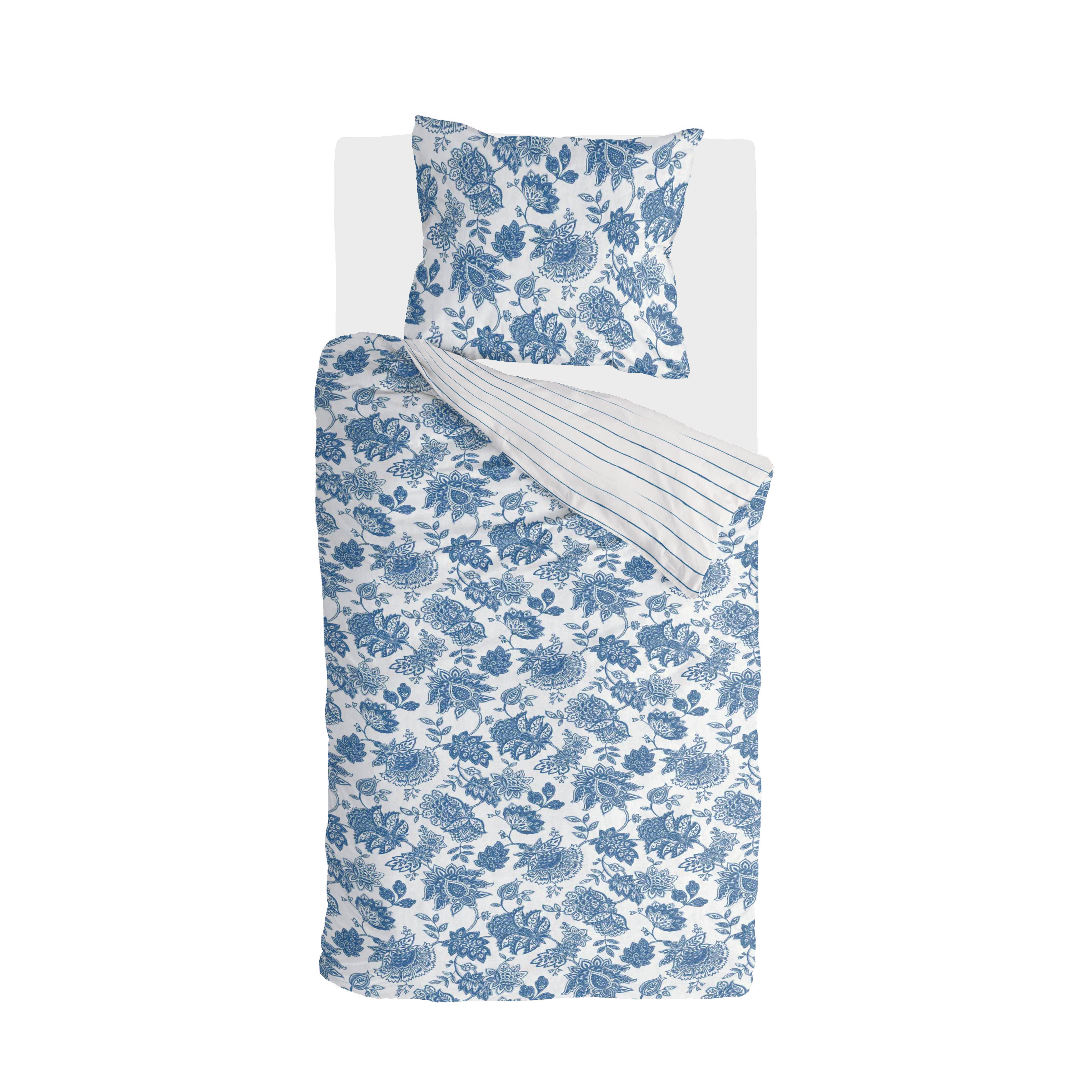 Blue Memories dekbedovertrek 135x200cm blauw/wit