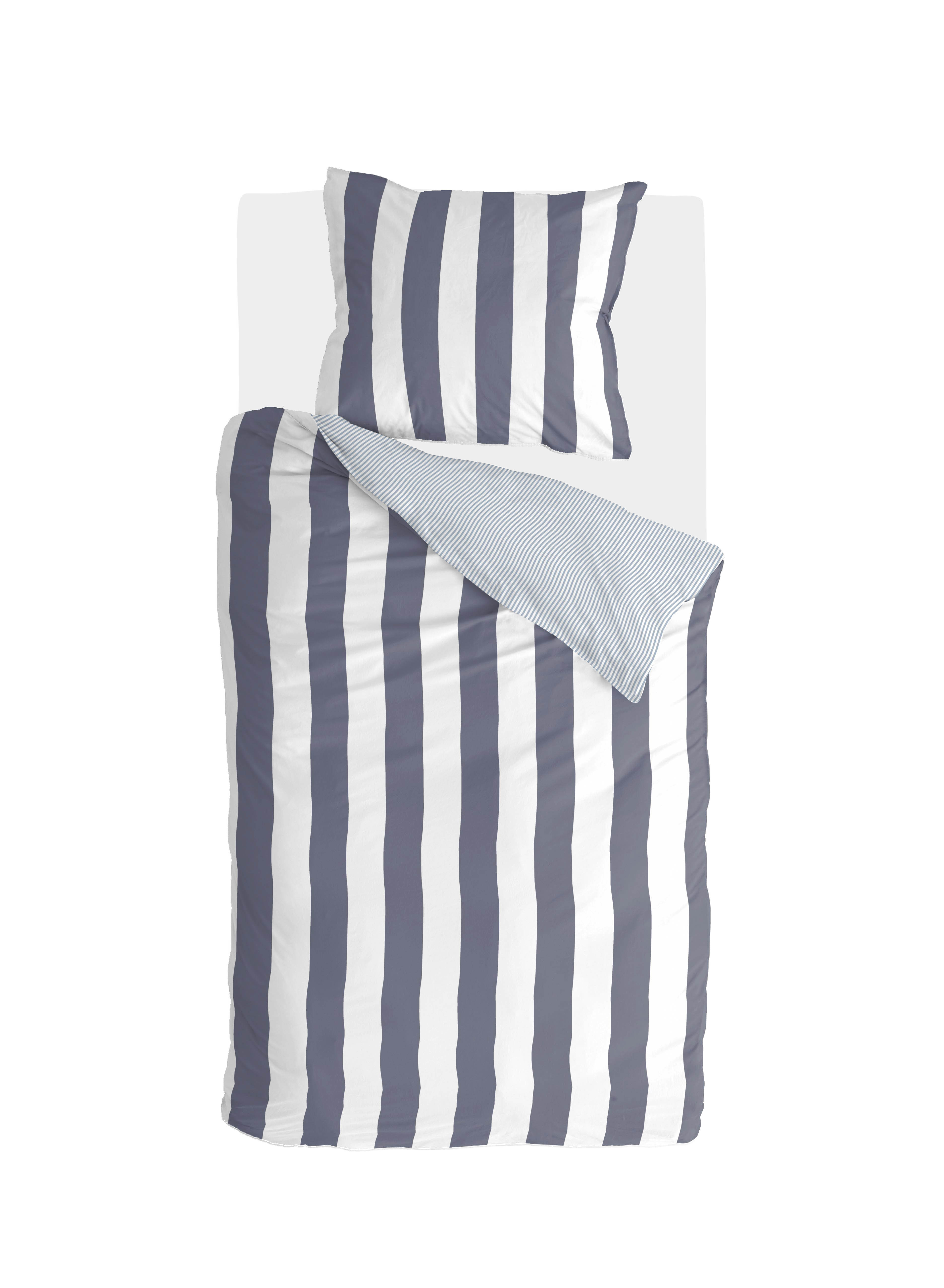 Classic Stripe dekbedovertrek 155x220cm blauw