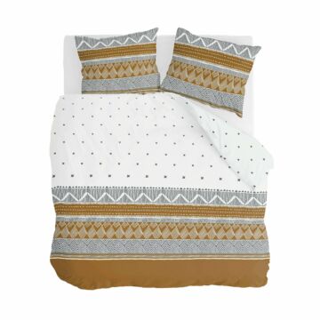 Ikat Dreams dekbedovertrek 200x220cm wit/cognac