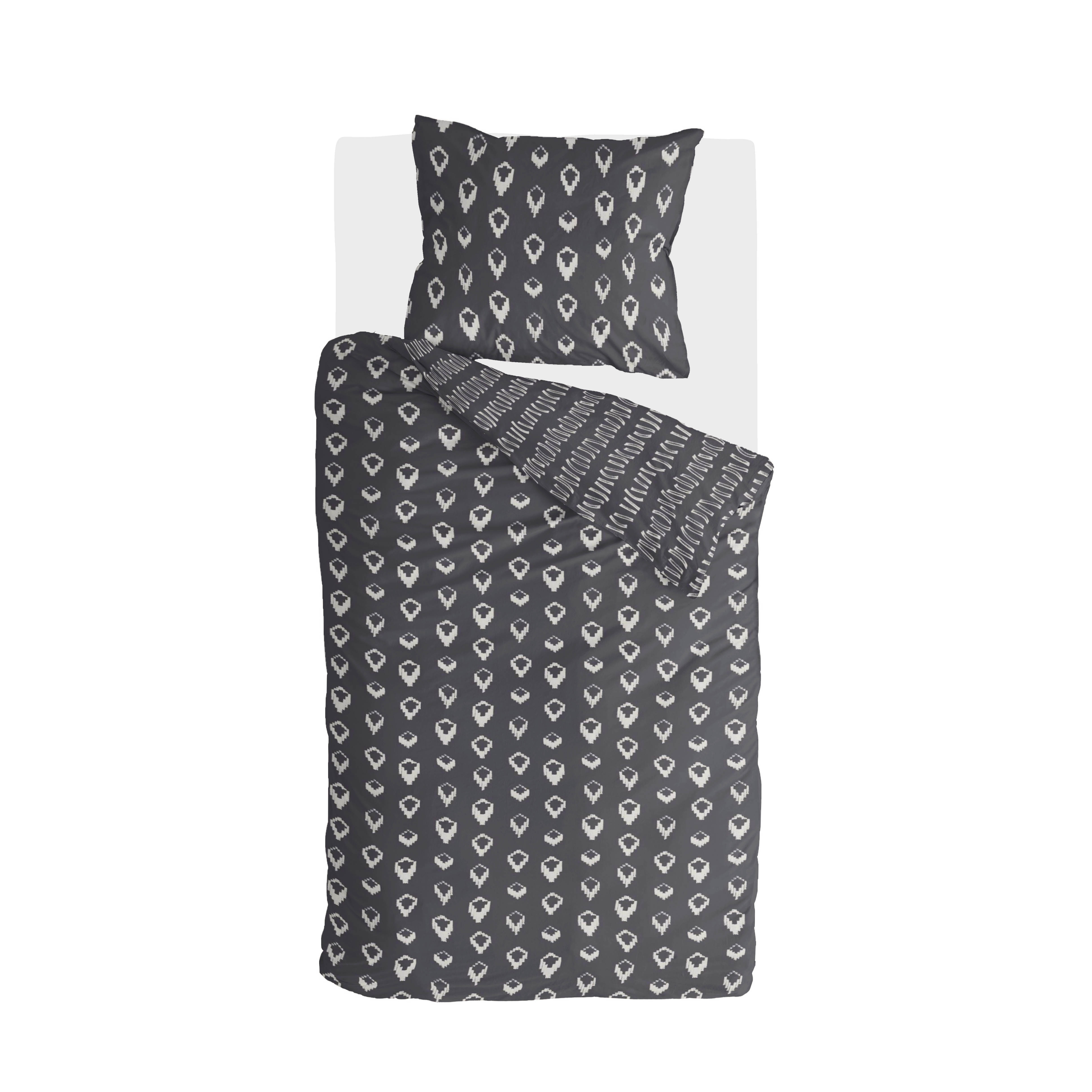 Remade Turned Cones dekbedovertrek 135x200cm off-black