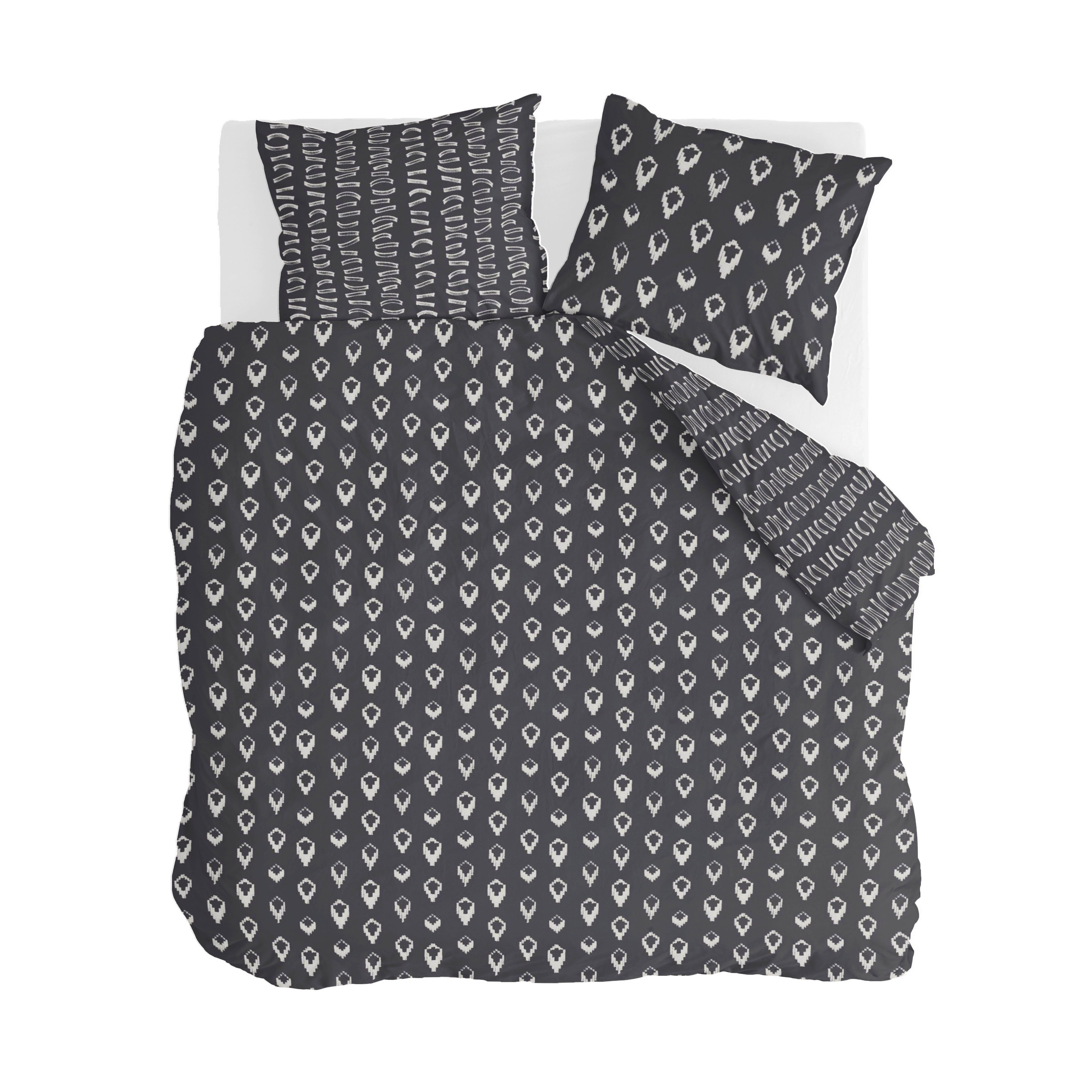 Remade Turned Cones dekbedovertrek 200x200cm off-black