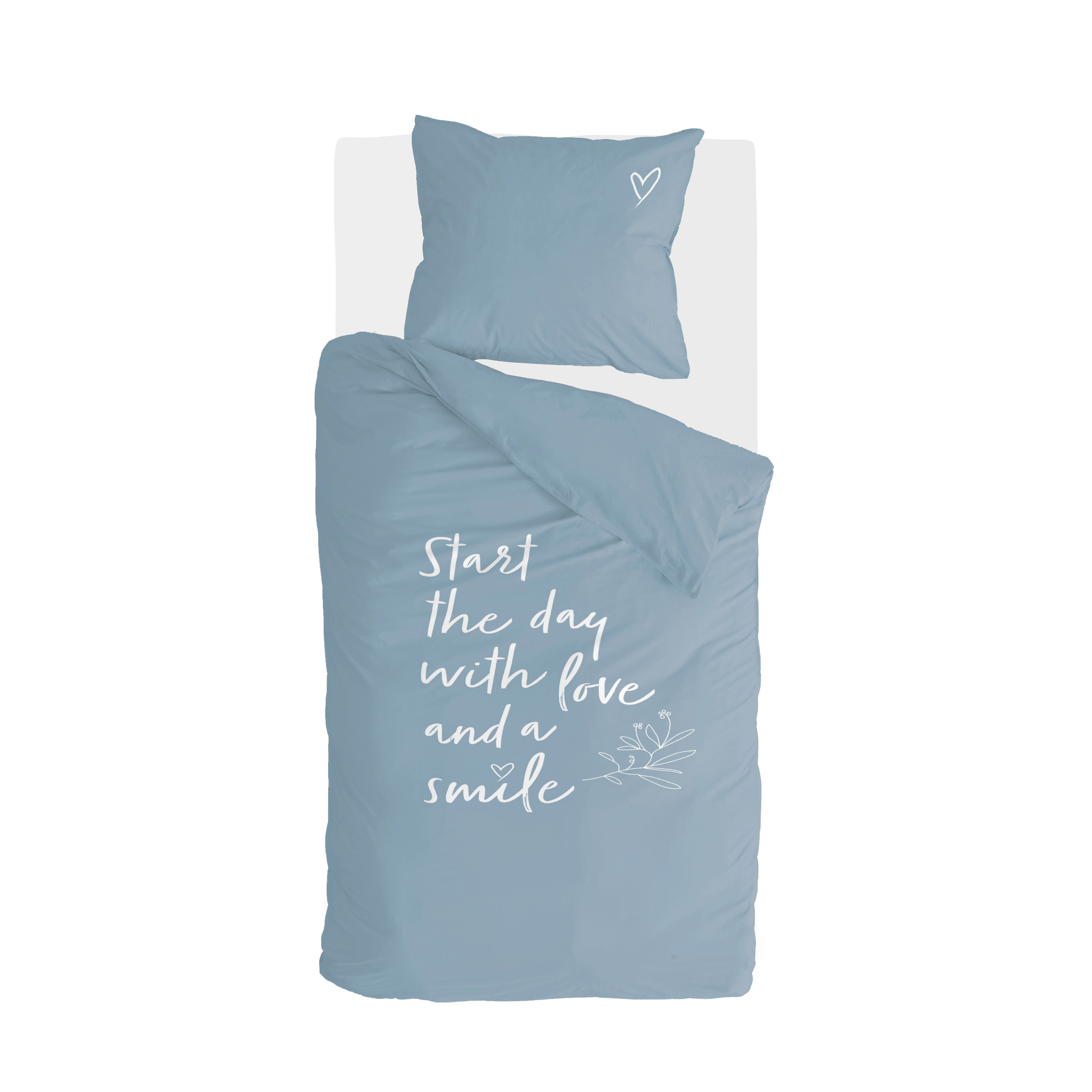 Smile with Love dekbedovertrek 135x200cm jeans blauw