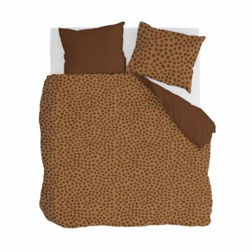 Spots & Dots dekbedovertrek 240x220cm warm bruin