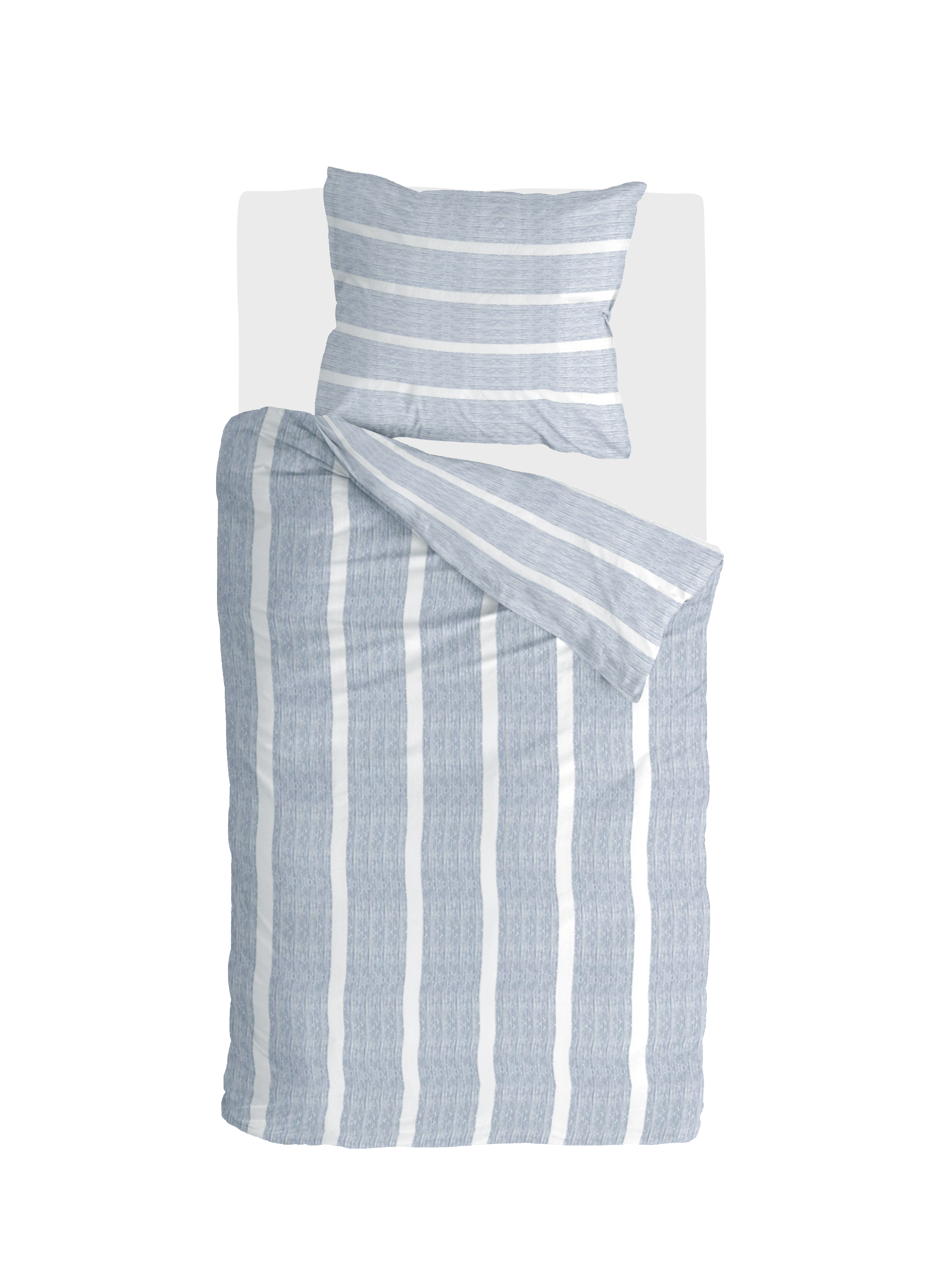 Stripe Along dekbedovertrek 155x220cm blauw