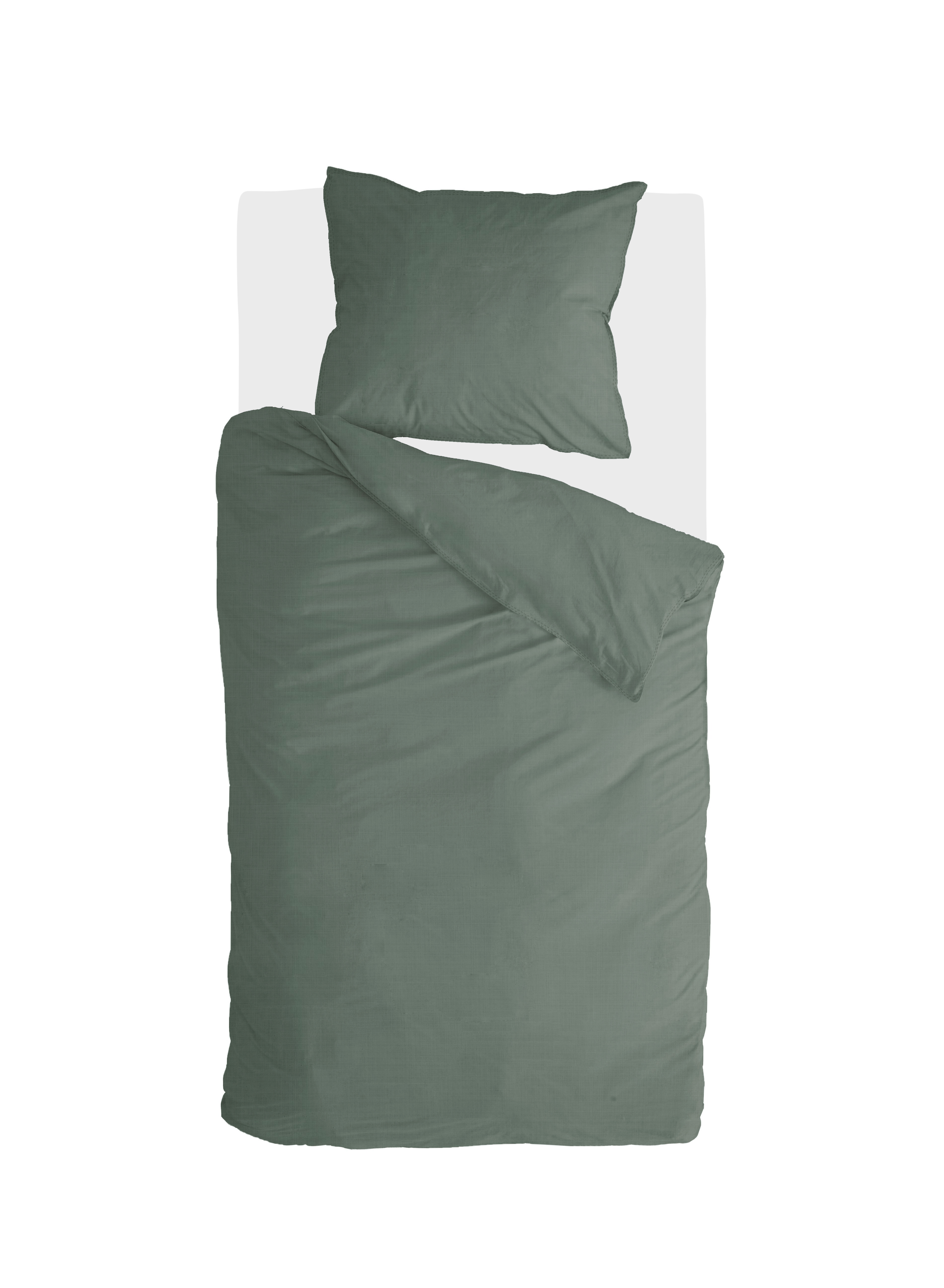 Vintage Cotton dekbedovertrek 140x220cm donkergroen