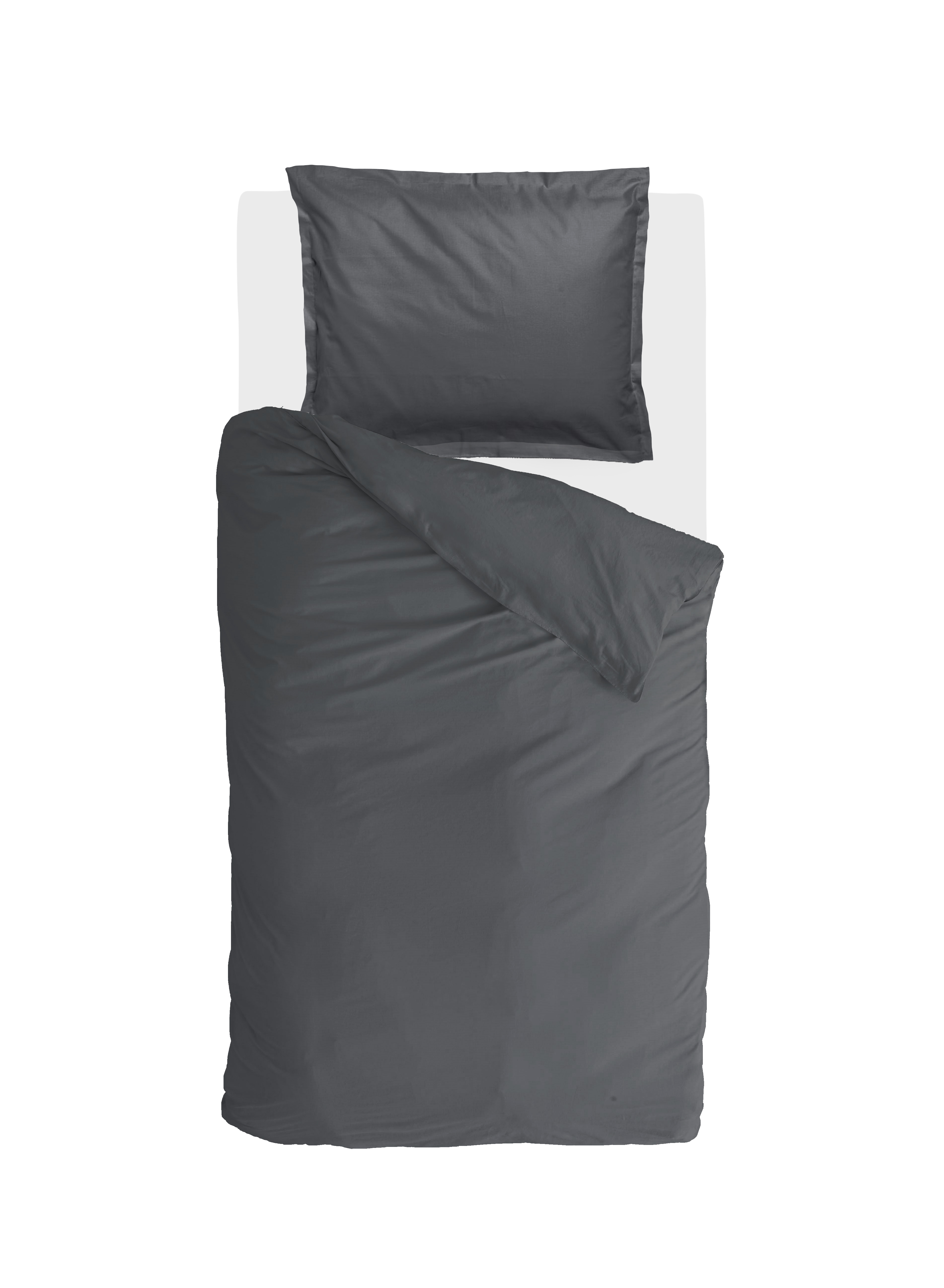 Vintage Satin dekbedovertrek 135x200cm antraciet