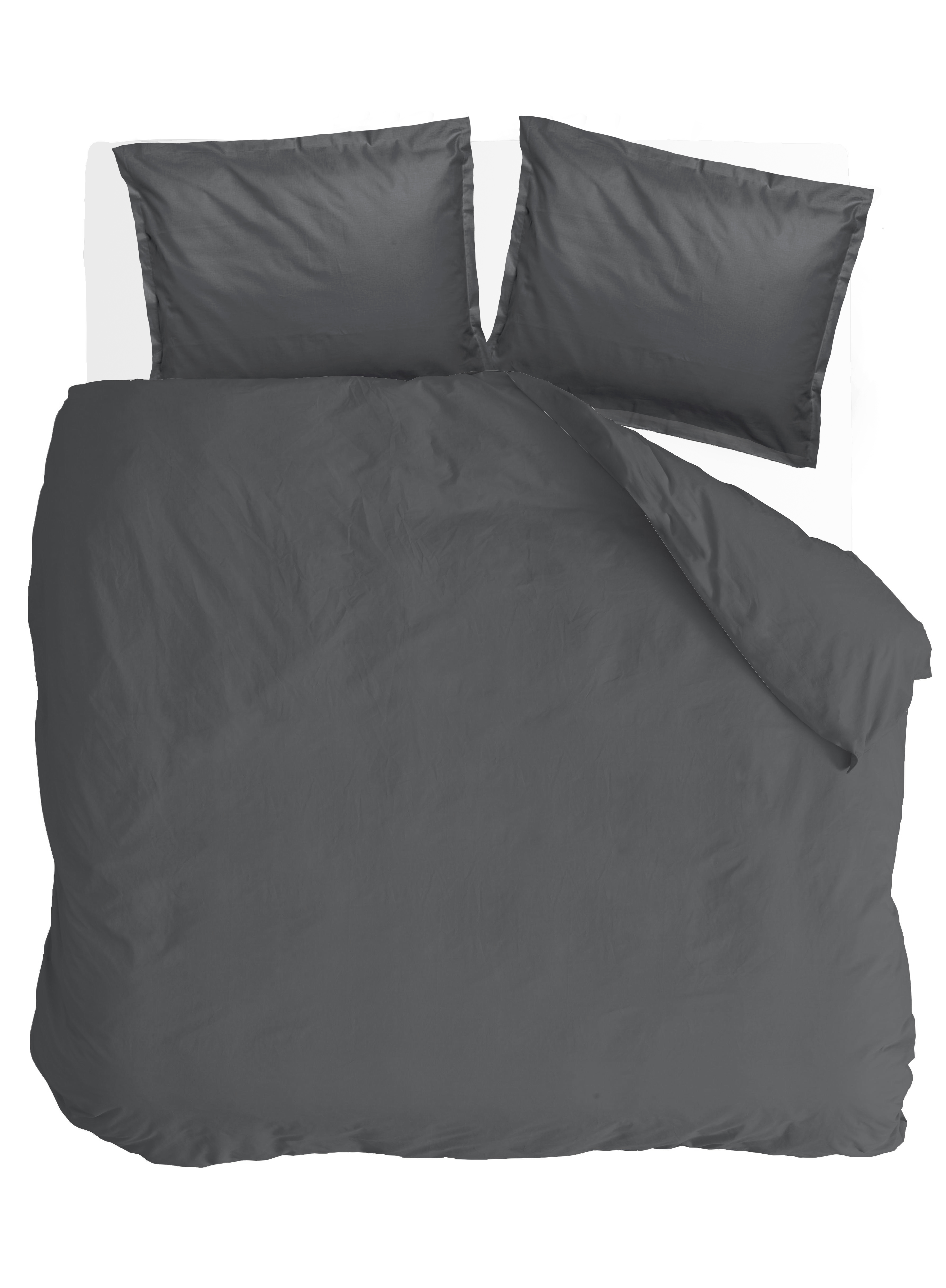 Vintage Satin dekbedovertrek 240x220cm antraciet