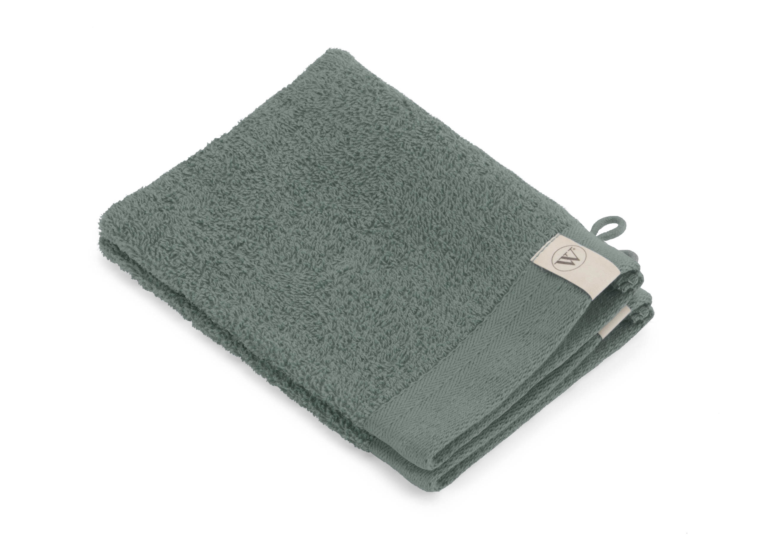 Soft Cotton washand 16x21cm legergroen (2 stuks)