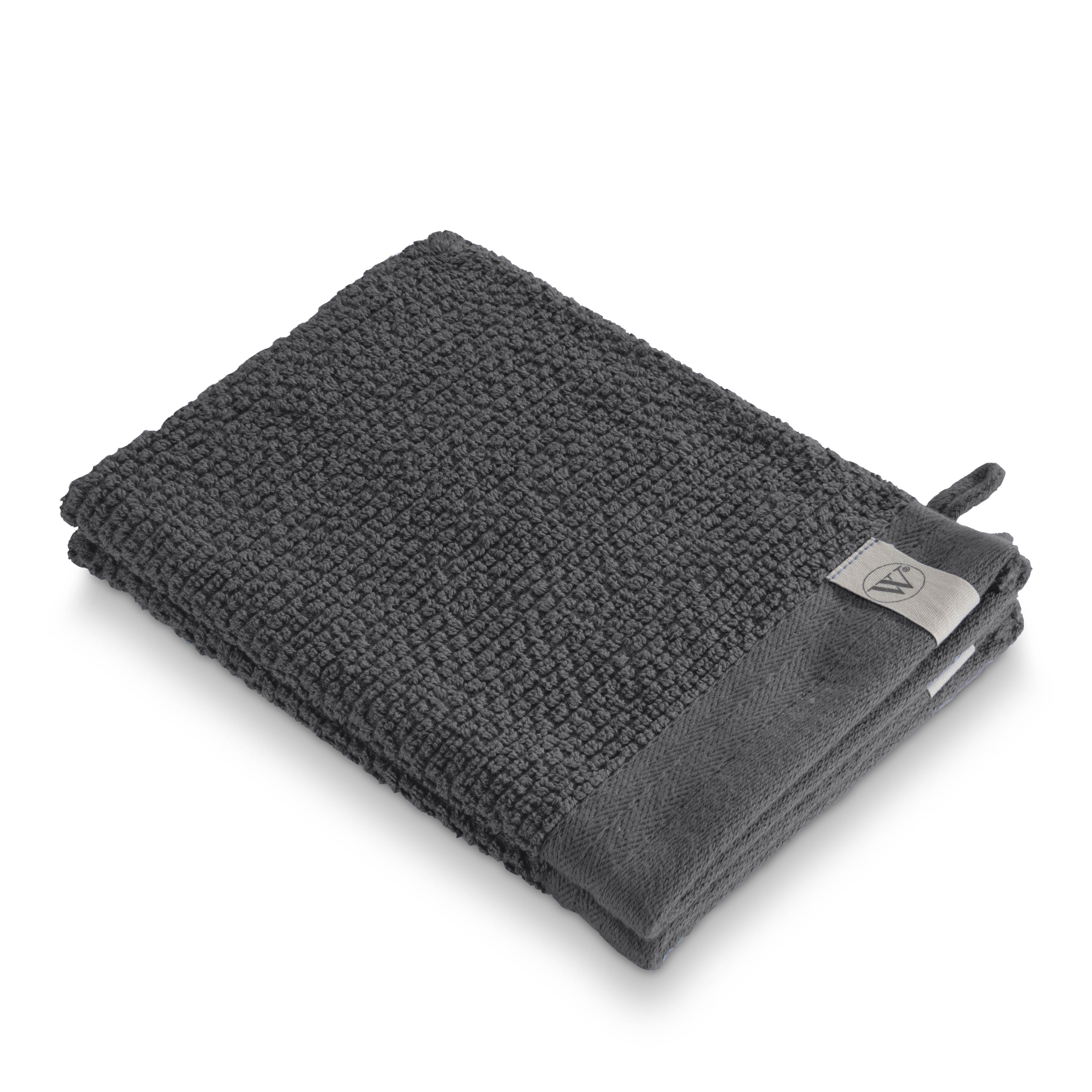 Soft Cotton Popcorn washand 16x21cm antraciet (2 stuks)